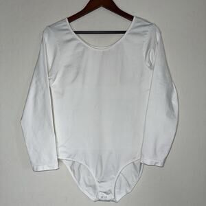Shapermint Essentials Womens Scoop Neck Long Sleeve Bodysuit 3XL Snap Closure